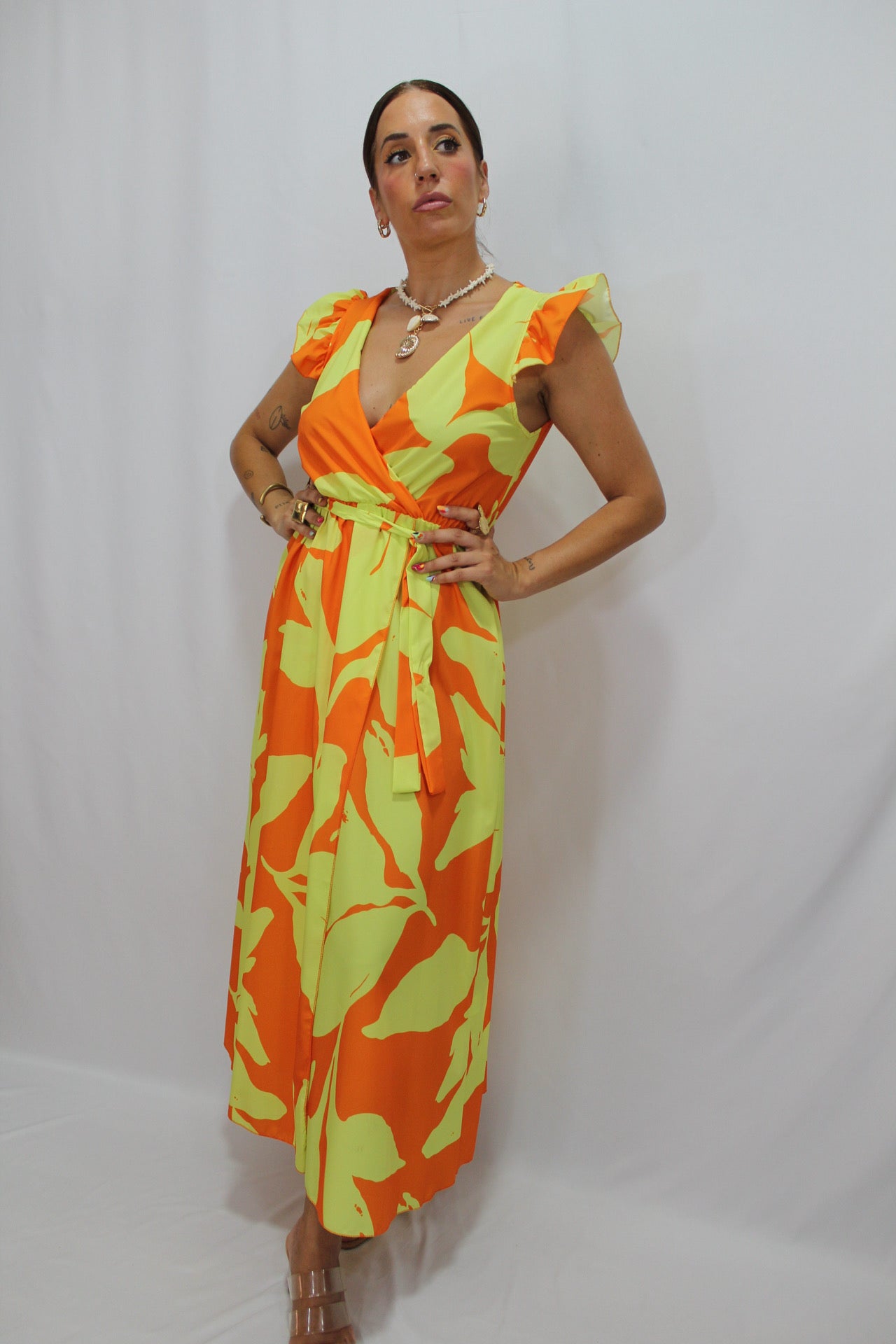 VESTIDO FLORES FLÚOR