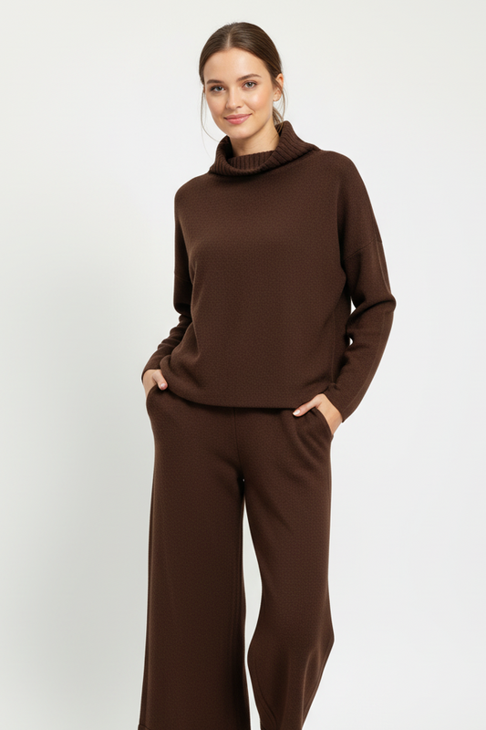 CONJUNTO COMFY PUNTO MARRÓN CHOCO