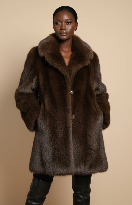 ABRIGO PELO LARGO CHOCO