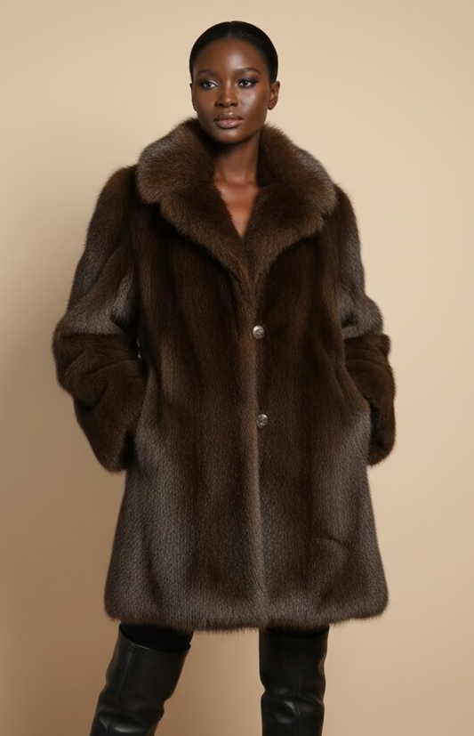 ABRIGO PELO LARGO CHOCO