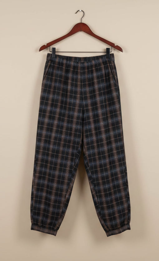 PANTALÓN BALLOON CUADROS AZUL