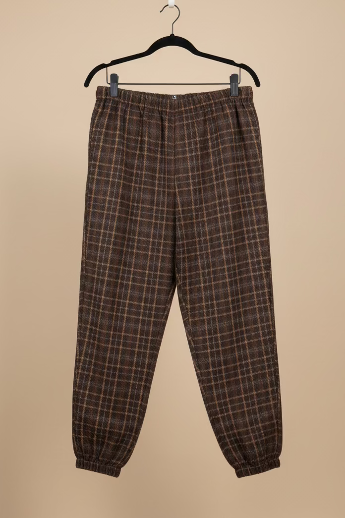 PANTALÓN BALLOON CUADROS MARRÓN