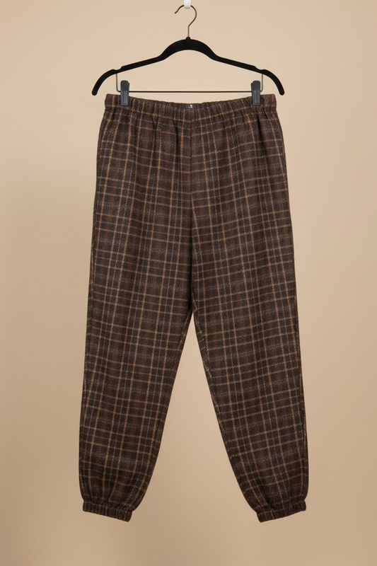 PANTALÓN BALLOON CUADROS MARRÓN