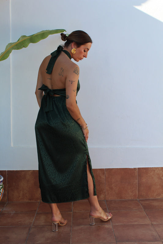 VESTIDO HALTER ANIMAL PRINT