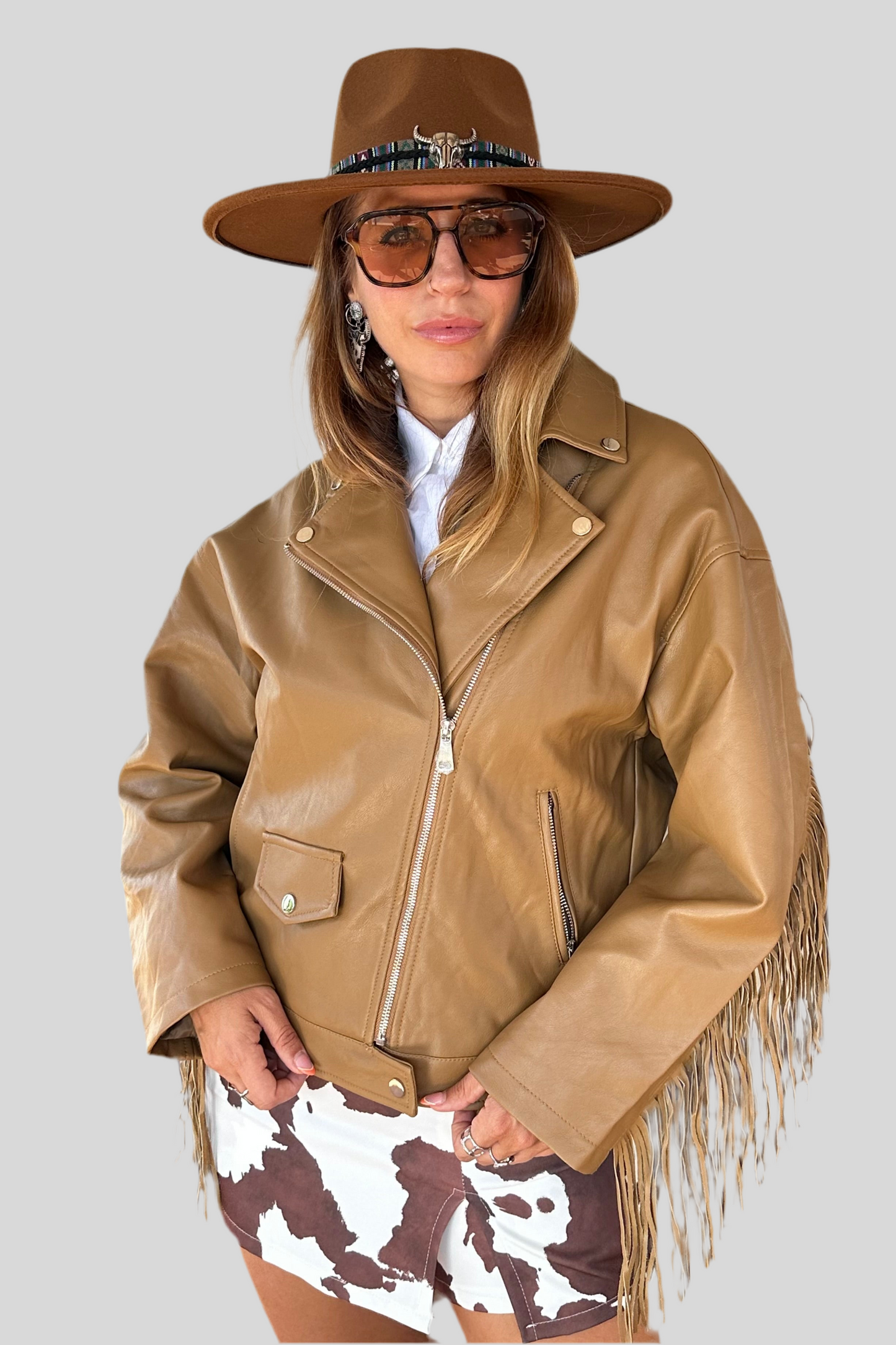 CHAQUETA POLIPIEL FLECOS