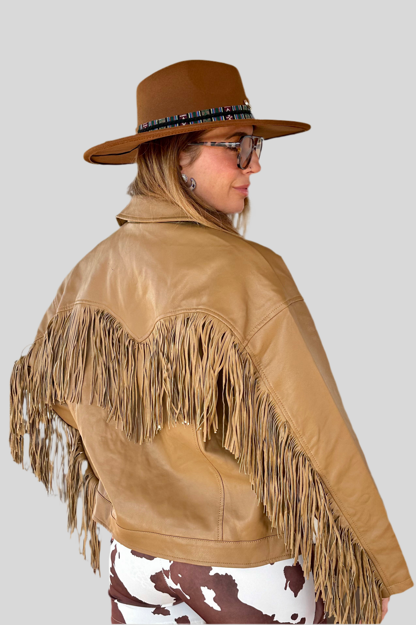 CHAQUETA POLIPIEL FLECOS