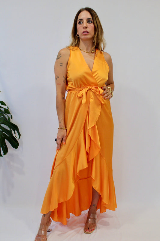 VESTIDO ABERTURAS VOLANTES