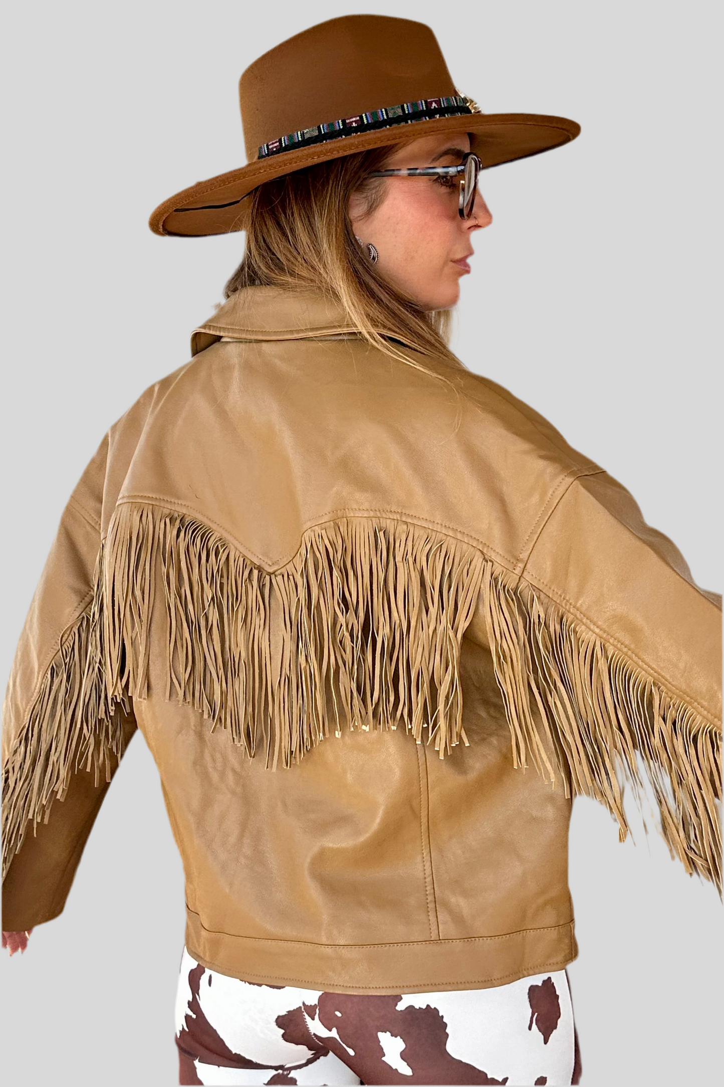 CHAQUETA POLIPIEL FLECOS