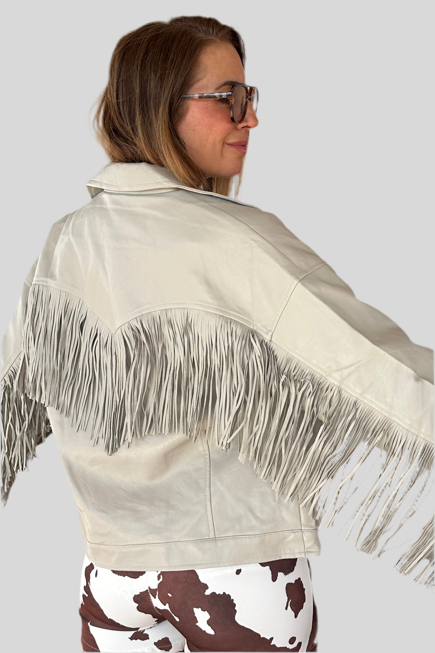 CHAQUETA POLIPIEL FLECOS