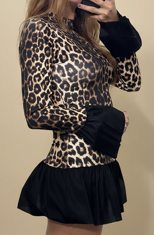 VESTIDO VOLANT LEOPARD
