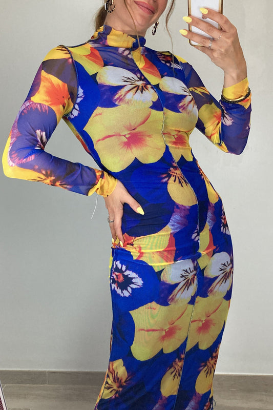 VESTIDO GASA FLORES
