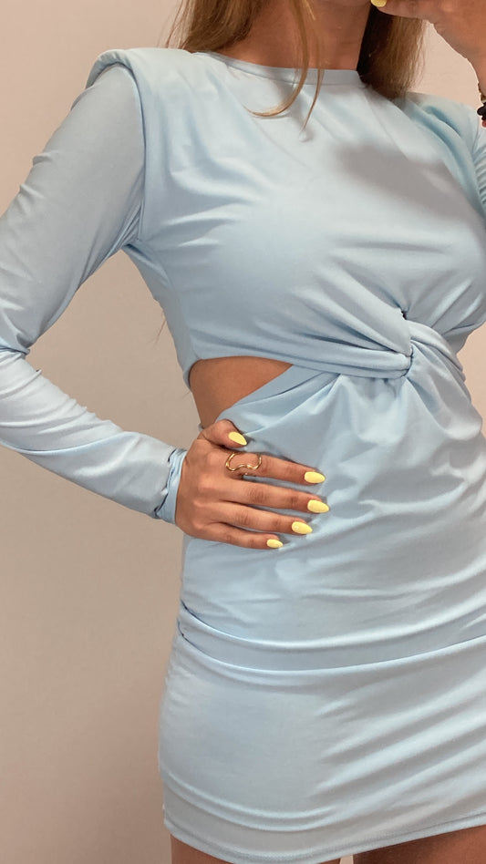 VESTIDO CORTO NUDO HOMBRERAS