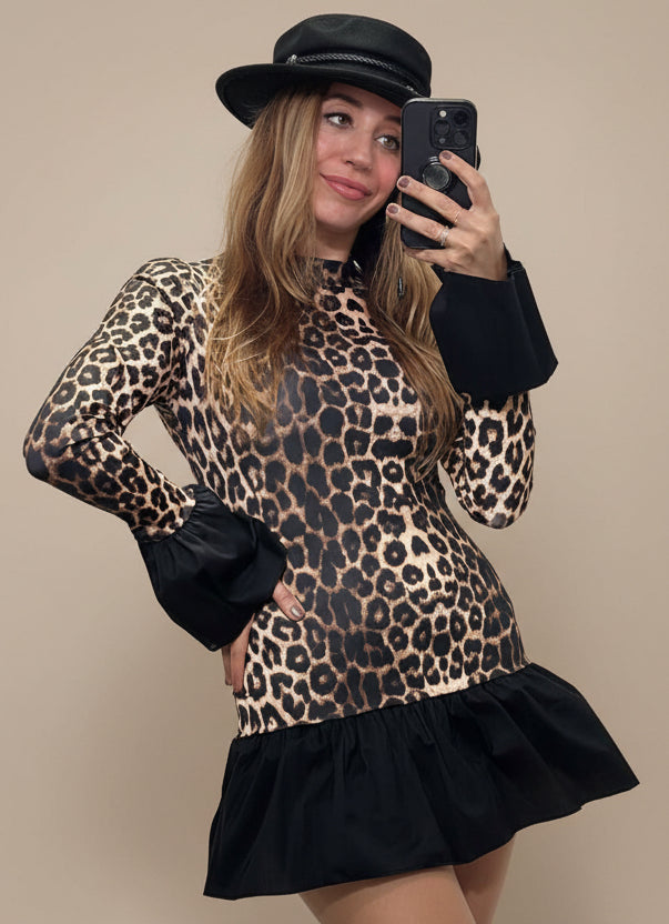 VESTIDO VOLANT LEOPARD