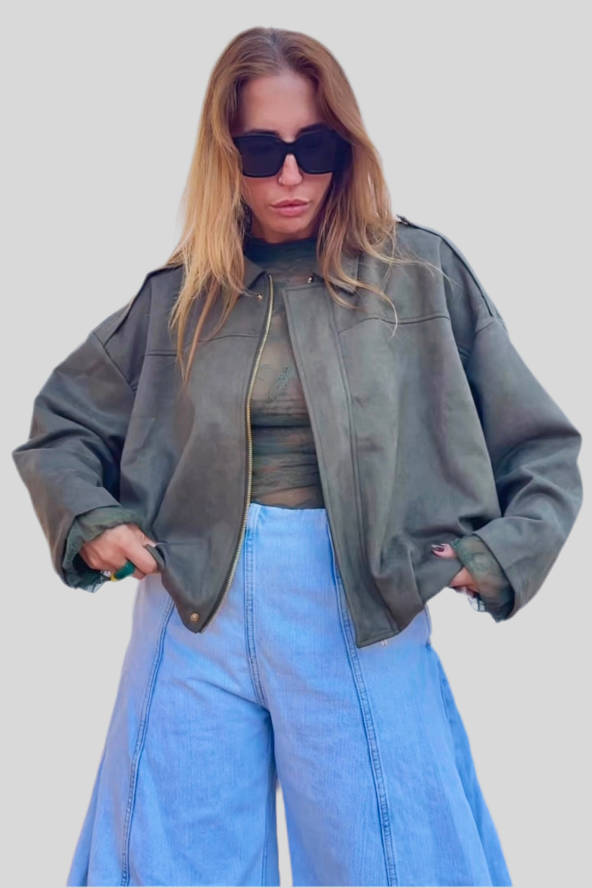 CHAQUETA BOMBER ZA EFECTO ANTE