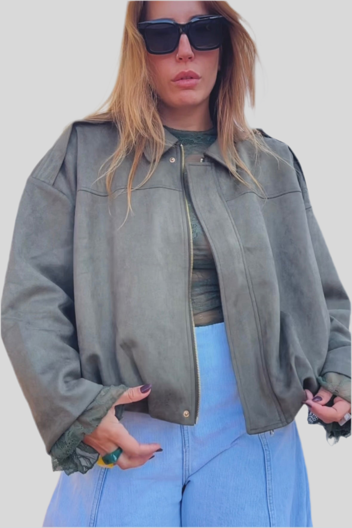 CHAQUETA BOMBER ZA EFECTO ANTE