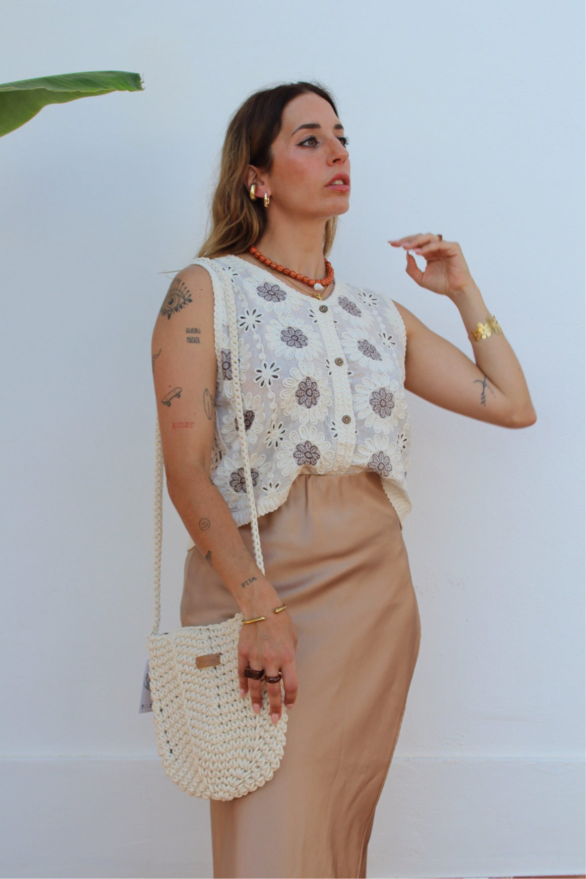 FALDA SATÉN CRUZADA