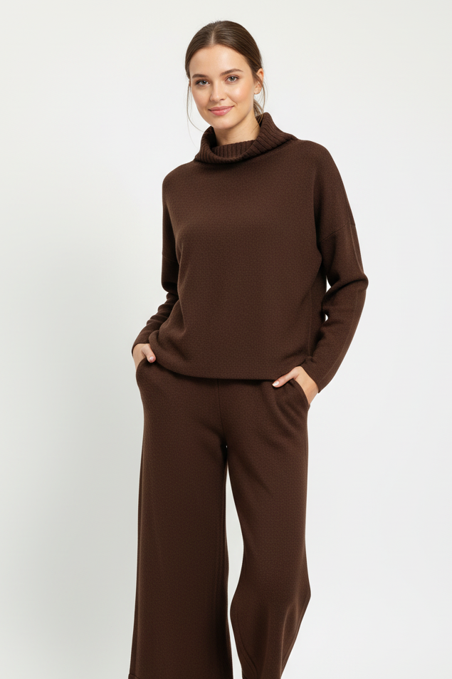 CONJUNTO COMFY PUNTO MARRÓN CHOCO