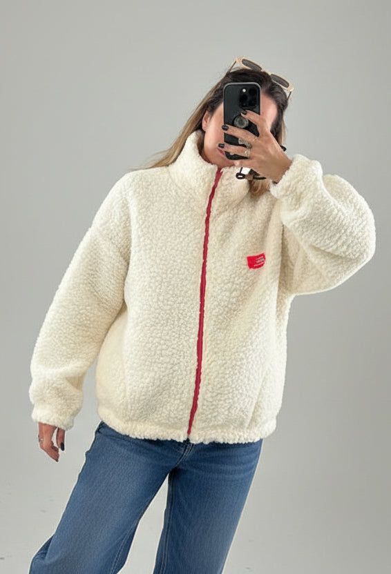 CHAQUETA TEDDY BORREGO BLANCA