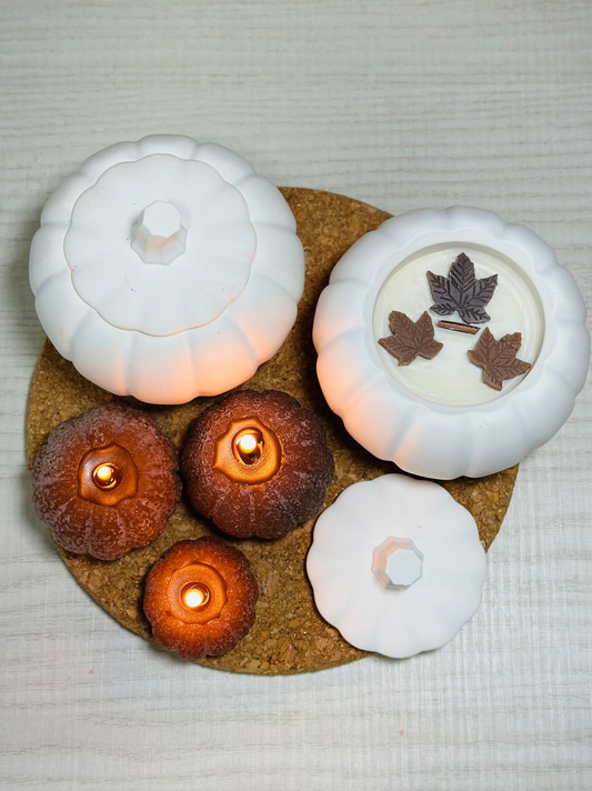 VELA DECORATIVA CALABAZA BLANCA