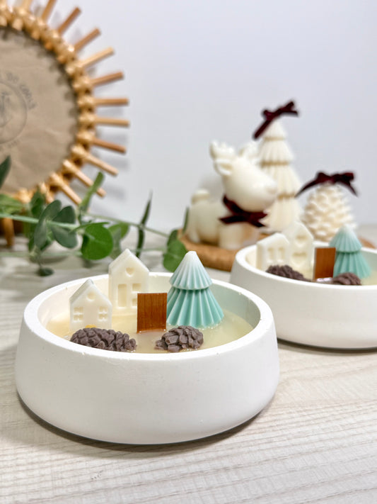 VELA DECORATIVA PUEBLO NAVIDEÑO