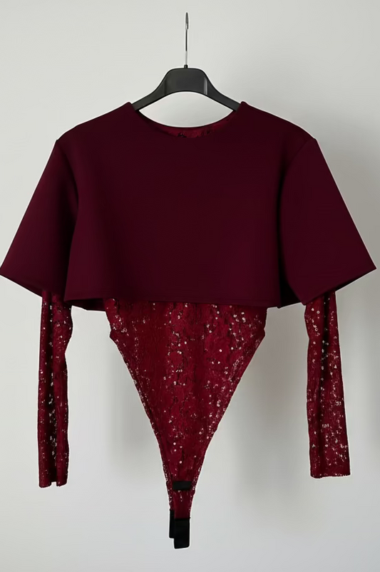 BODY ELEGANTE ENCAJE BURDEOS