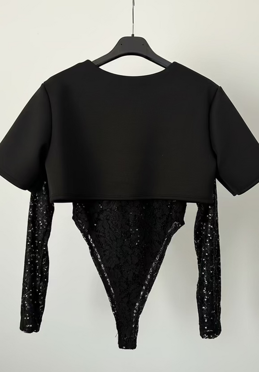 BODY ELEGANTE ENCAJE NEGRO