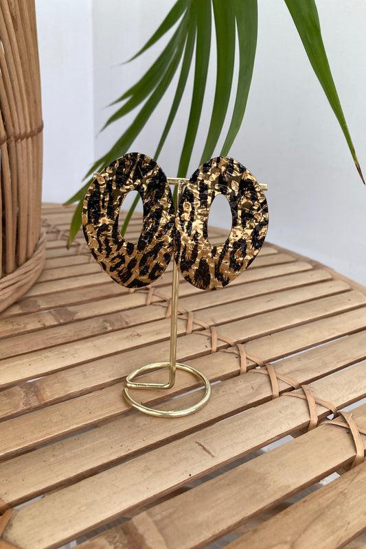 PENDIENTES ARO LEOPARDO