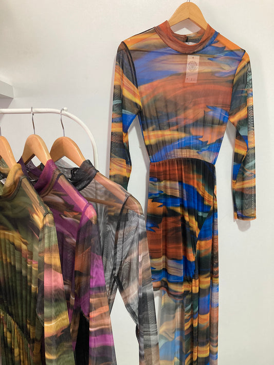 VESTIDO ASIMÉTRICO SEMITRANSPARENTE