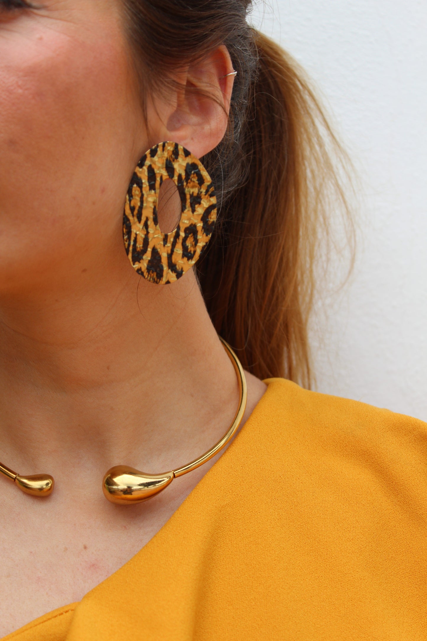 PENDIENTES ARO LEOPARDO