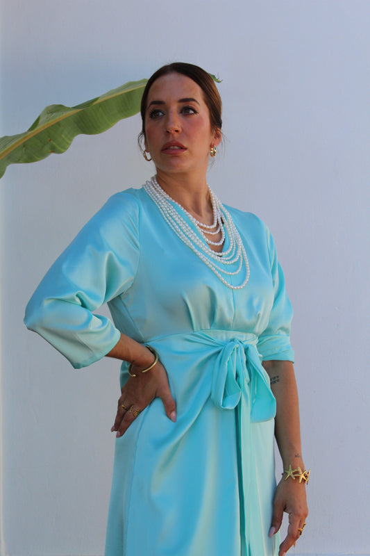 VESTIDO RASO NUDO CENTRAL