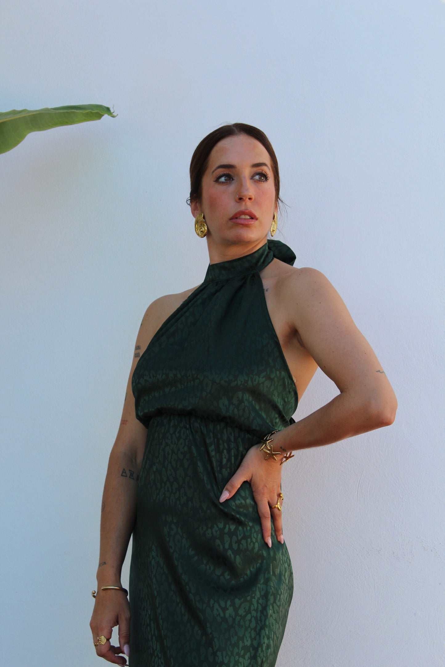 VESTIDO HALTER ANIMAL PRINT