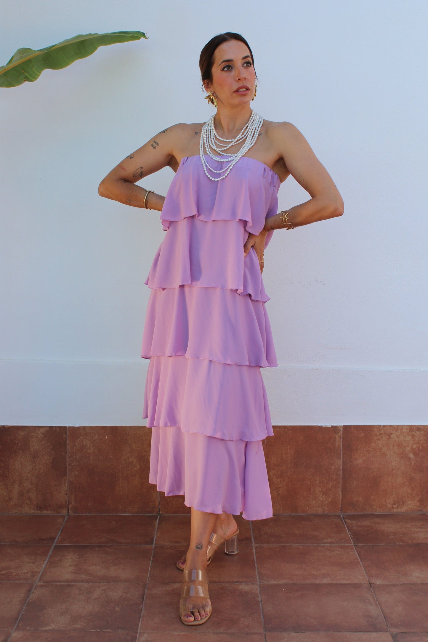 VESTIDO FALDA VOLANTES