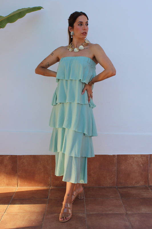 VESTIDO FALDA VOLANTES