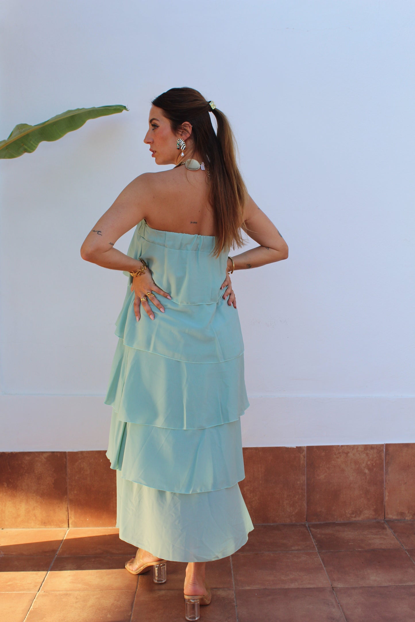 VESTIDO FALDA VOLANTES