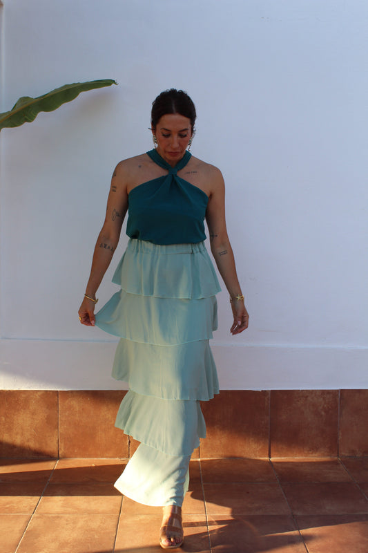 VESTIDO FALDA VOLANTES