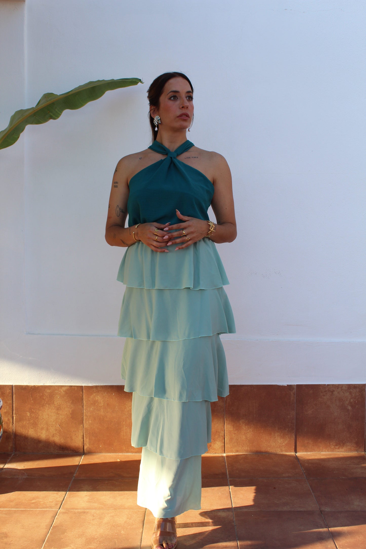 VESTIDO FALDA VOLANTES